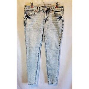 TRUE RELIGION Jennie Curvy Mid Rise Skinny Jeans Women’s Size 30 Acid Light Wash